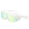 Adult Large Frame Waterproof Antifog Swimming Goggles Electroplate Plain Glass