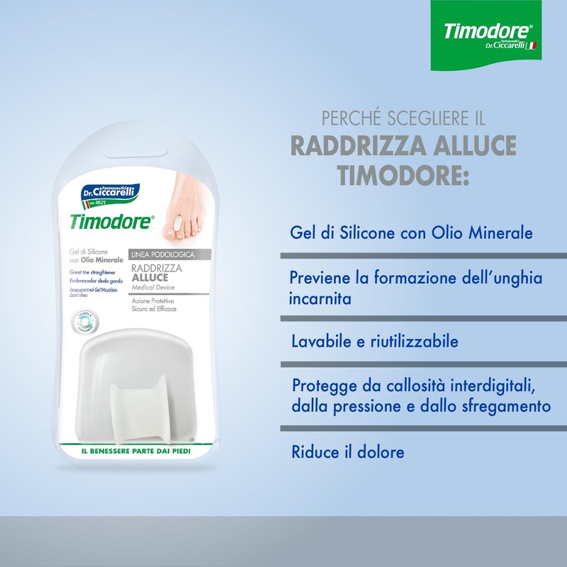 Timodore, Raddrizza Alluce, Aiuta il Riallineamento dell'Alluce Quando Accavallato, Distanzia