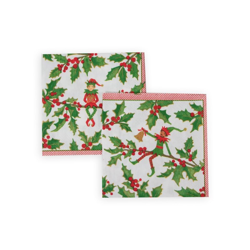 Jingle Elves Cocktail Napkins - 20 Per Package