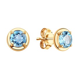BLUEDRIPP 14K Gold Plated Sterling Silver Small Blue CZ Stud Earring For Women | Minimalist Stud Earring.