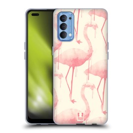 Head Case Designs Pink Drips Fab Flamingo Soft Gel Case Compatible With Oppo Reno 4 5G