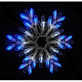 Northlight 15" LED Lighted Pure White and Blue Snowflake Christmas Window Silhouette Decor