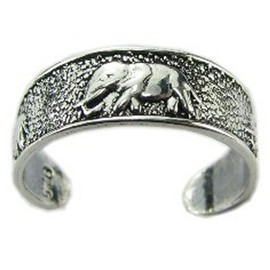 925 Sterling Silver adjustable Toe Ring Elephant Design by TC-Accessories