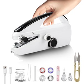 Handheld Sewing Machine, Pocket Sewing Machine for Beginners, Mini Portable Hand Stitching Machine, Hand Held Sewing kit for Quick Repairs Clothes Fabrics Home DIY Travel