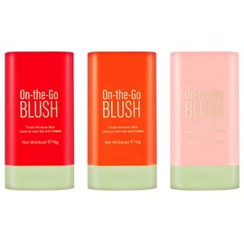 EOGRFW 3Pcs Lipstick Blusher Stick,Waterproof Cream Blush for Cheek,3 in 1 Blushers,Blush Stick for Cheeks Lips Eyes,Lightweight Blush Stick Blush,Moisturize and Blendable