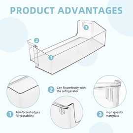 Upgraded W10900538 W11239961 Refrigerator Door Shelf Bin (RIGHT), Replaces Whirl.pool Refrigerator Door Shelf AP6333410 4591452 PS12578777, Compatible With WRS311SDH, WRS325SDH-BY AMI PARTS