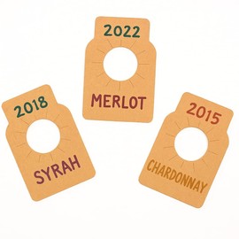 100 PCS Wine Bottle Tags –Paper Hanging Cellar Labels for Bottle Neck, Double-Sided Writable Gift Tags for Wine Racks, Champagne & Homebrew Organization (Kraft,)