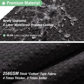 Dynamene Extra Long Shower Curtain,96 Inch Long Waffle Weave Heavy Duty Thick Cloth Bathroom Shower Curtain, Neutral Weighted Hotel Bath Curtain Set with 12 Plastic Hooks,72x96,Black