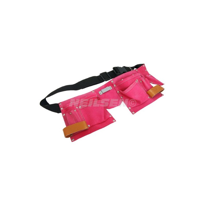 9 POCKET LEATHER TOOL BELT PINK TOOL BELT FANCY DRESS