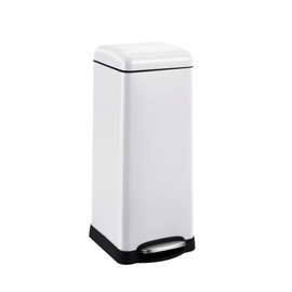 Garvee 8 Gallon/30 L Kitchen Trash Can, Fingerprint-Proof Stainless Steel Garbage Can with Soft-Close Lid, Recycle Bin with Removable Inner Buckets and Foot Pedal for Office Bedroom Bathroom, White