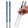 Hagary Blue Wave Chopsticks 5 Pairs Metal Chopsticks Reusable Designed