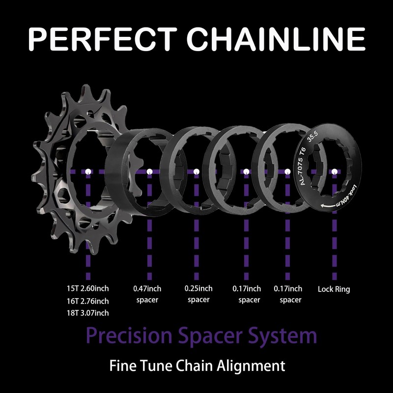PeakRider Single Speed Conversion Kit for Shimano HG Freehub