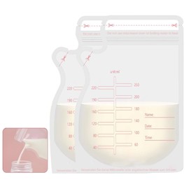 【100piezas】 Bolsas de Almacenamiento de Leche Materna de 250ml,Bolsas de Leche Materna Bolsa autoplanchable con hilo fácil, Bolsa para leche, Bolsa para congelador