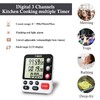 QINFIEY Digital 3 Channels Kitchen Cooking Multiple Timer with Large