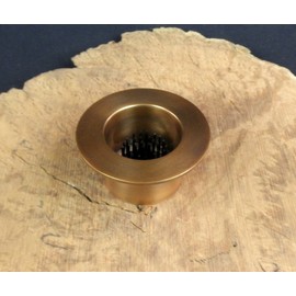 JWL HAWNKOA PRODUCTS (1) Solid Brass Water Holding Ikebana Flower Cup 3 1/2" Lip Pin Frog Holder (Copper Antique)