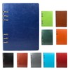 Dark Blue Vintage Leather Ring Binder Notebook, A5(17 * 23cm/6.6