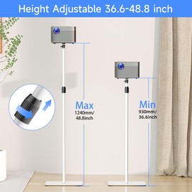 suptek Projector Stand 360°Swivel, Height Adjustable 36.6-48.8inch, Mini Projector Mount Bracket, Compatible with Home Office Video Vlog DVR Camera, PR001FW