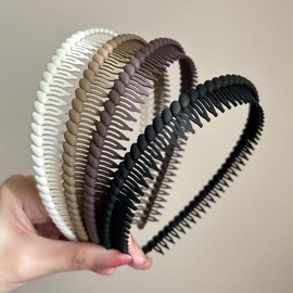 Shimmerz 4 Stück Haarbänder mit Zähnen für Frauen, Rutschfeste Kunststoff Kammhaarbänder, bequeme Haarreifen für Damen und Mädchen, Haaraccessoires für den Alltag