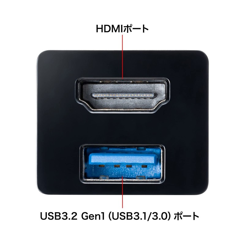 Sanwa Supply USB to 3TCH35BK HDMI Converter Adapter with USB
