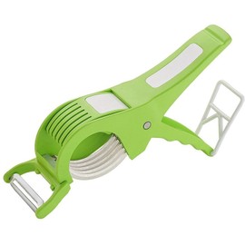 DBY Veg Cutter Durable Veggie Slicer Vegetable Cutter Slicer Chopper Extra Sharp Stainless Steel 2 in 1 Vegetable Cutter with Peeler Chilly Cutter With Lock System Plastic