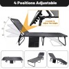 NAIZEA Adjustable 4-Position Reclining Lounge Chair Camping Cot w/ Mat