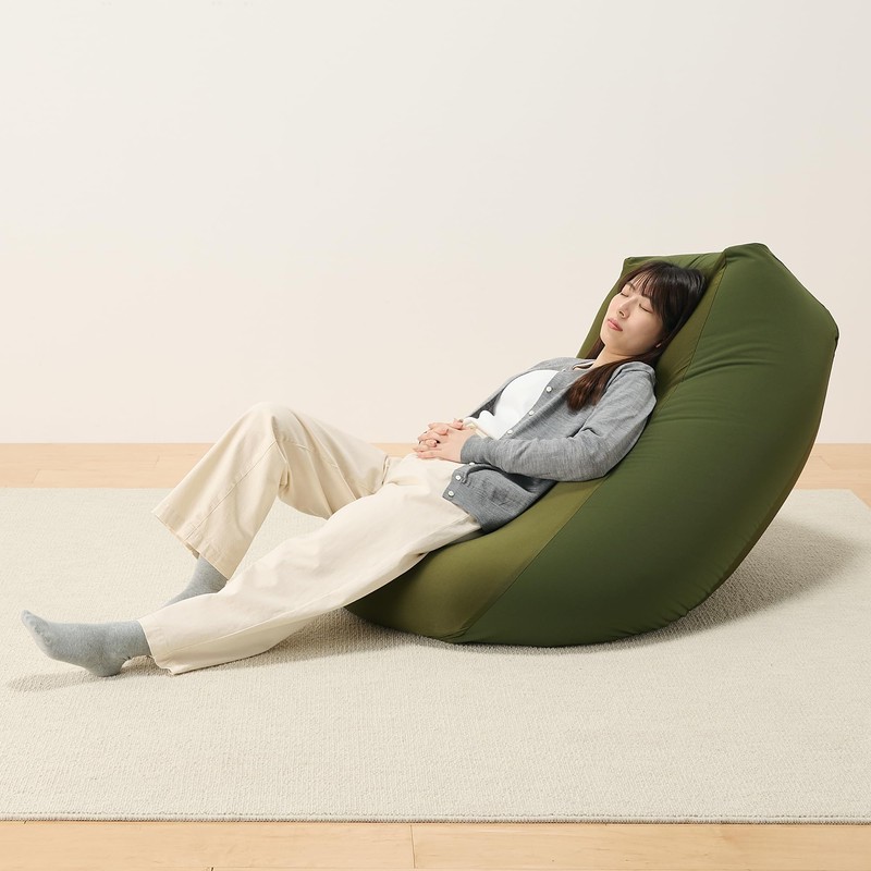 MUJI 83435707 Rectangular Sofa Cover Fits Body, Khaki, Width 47.2