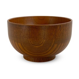 J-Kitchens Miso Soup Rice Bowl, Soup Bowl, 12.6 fl oz (370 cc), φ4.8 inches (12.2 cm), Height 3.0 inches (7.6 cm), Heat Resistant, 120 Wood, Okonomi Bowl, Made in Japan, Brown