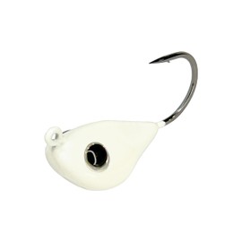 Rock Bottom Jigs™ - 1 oz, White Glow, Premium Saltwater Fishing Jig for Blackfish (Tautog), Sheepshead, Grouper - Wide-Body Design for Less Snag - VMC Hooks & Durable Construction - 2 Pack