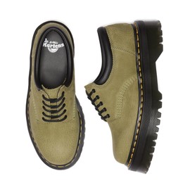 Dr. Martens 8053 Quad - Shoes for Women - Leather Upper - Padded Collar - PVC Midsole - Air-Cushioned Outsole Muted Olive UK 12 (US Men's 13) Medium