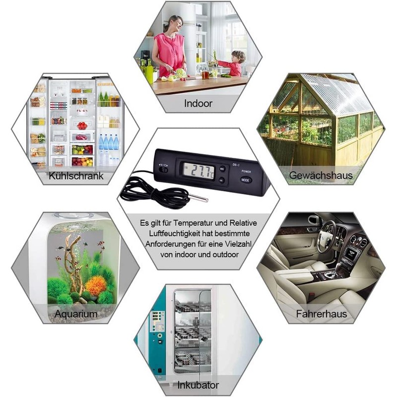 Hsthe Sea Electronic LCD Digital Temperature Dual Meter Thermometer Probe