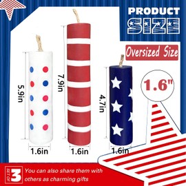 4th of July Patriotic Fireworks firecrackers Decorations - Farmhouse Rustic Wooden Table Centerpieces - 3PCS Memorial Day Independence Day Wood Tiered Tray Decor for The Home Office Tables