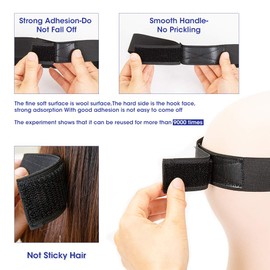 3Pcs Elastic Melt Band for Wig with Velcro, 3.5cm Width Elastic Edge Band for Laying Down Wigs, Wig Melt Band for Edges with Velcro, Elastic Edge Laying Band (3pcs Melt Band+1Pcs Hair Edges