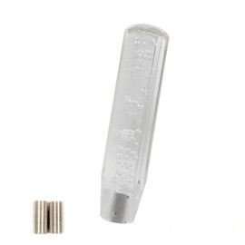SCGEHA Crystal Shift Knob, Universal Bubble, Octagonal, Foam Included, Adapter, 3 Colors, 7.9 inches (20 cm) (White)