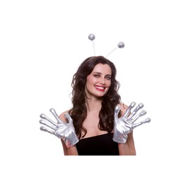 Wicked Costumes Silver Alien Finger Gloves Fancy Dress Accessory