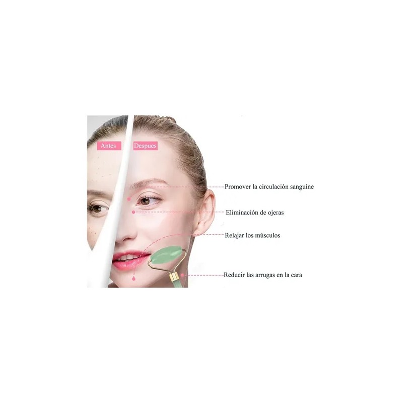Rodillo Masaje Facial De Jade Roller Antienvejecimiento