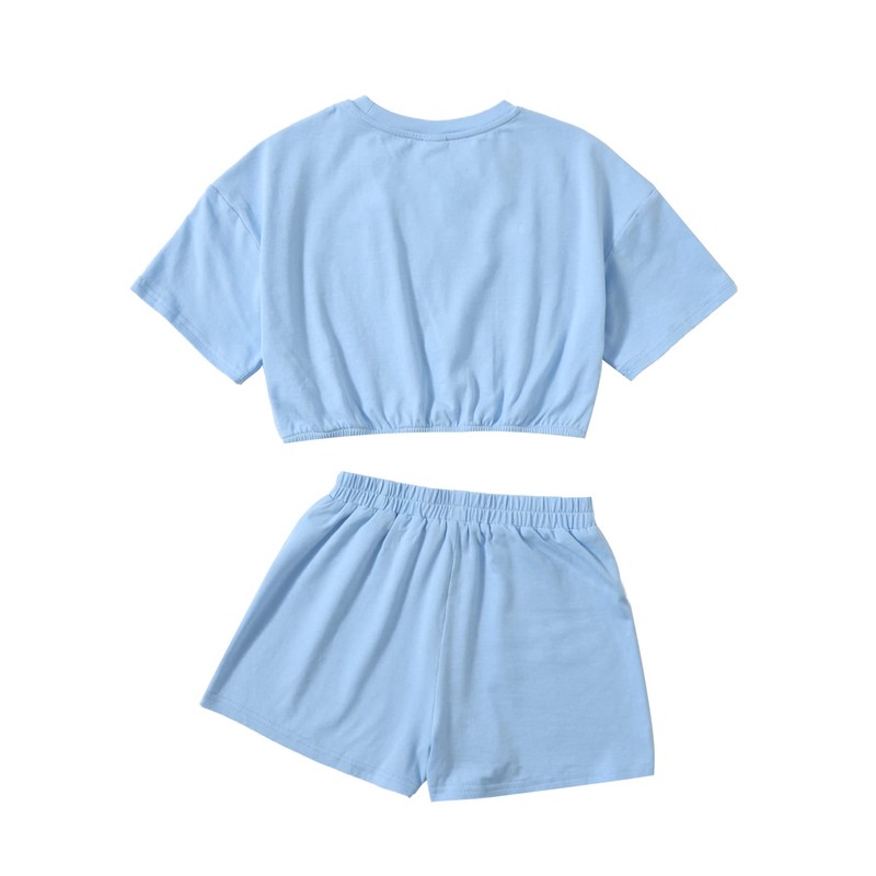 SHENHE - Conjunto de 2 piezas de playera corta y