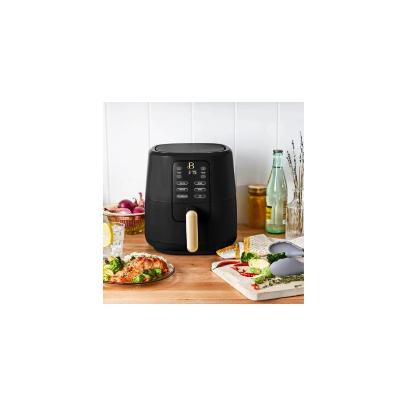 Beautiful 3 Qt Air Fryer with TurboCrisp Technology, Black Sesame