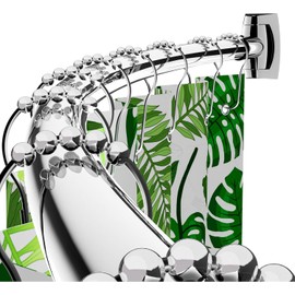 Bonpally Curved Shower Curtain Rod 40-72 Inches Adjustable, Aluminum Shower Rod Rustproof, Round shower curtain rod, Curved Shower Rods for Bathroom, Bathtub, Stall, Chrome