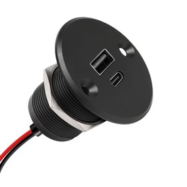 CamperXlite RV USB C Outlet 12V/24V All-aluminum QC 3.0 USB & PD 3.0 USB C 24W High-speed Charging Socket, Flush Mount USB Fast Charger for Caravan Trailer Camper Van Car Boat (Large Panel)