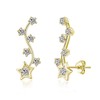 Philip Jones Gold Plated Star Climber Earrings Created with Zircondia®