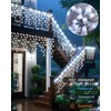Vynoblip Christmas Icicle Lights Outdoor,8 Modes Indoor Decor String Lights