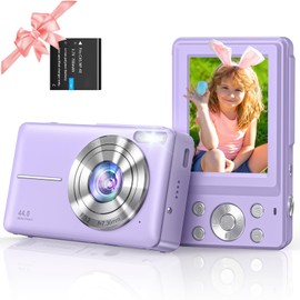 Digital Camera 1080P FHD 44MP with 2.4" LCD Display, Anti Shake, 16X Digital Zoom Compact Vlogging Camera for Children, Teenagers (No card)