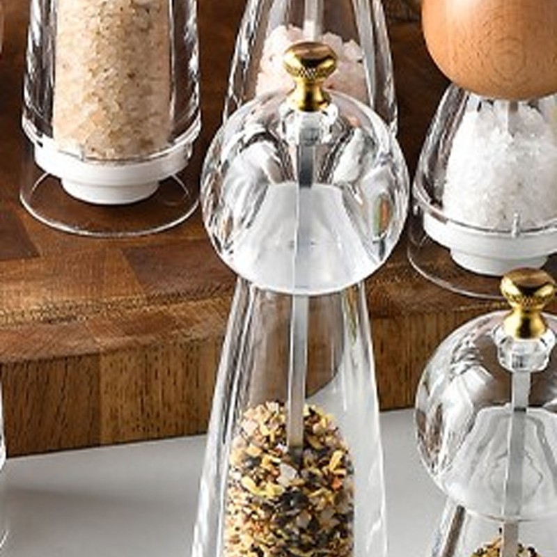 Pepper Grinder Acrylic Ceramic Round Head Multifunctional Pepper Mill Shaker