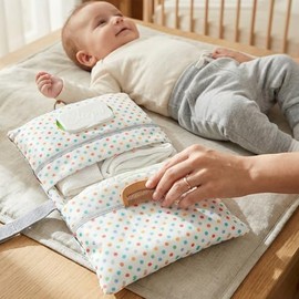 HAMUR - Bolsa organizadora portátil para bebé, mini pañalera plegable para carriola y viaje, ideal para recién nacidos, niños y niñas, diseño...      