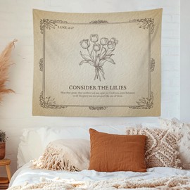 MNASAIOO Christian Floral Vintage Wall Tapestry Hanging for Bedroom, Rustic Boho Bible Verse Scripture Religious Tapestries Wall Hanging Decor Gifts for Women Living Room Home Prayer Room 50x60 inches