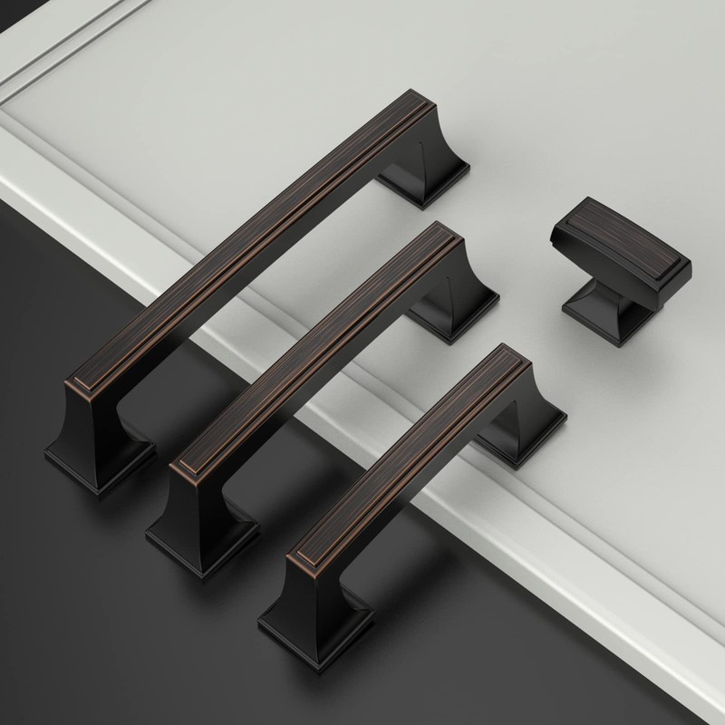 Amerdeco 10 Pack Oil Rubbed Bronze Cabinet Pulls 5 Inch(128mm)