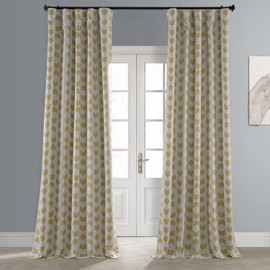HPD Half Price Drapes Room Darkening Curtains for Bedroom, Living Room 50 X 84 Badges Printed, BOCH-HKC21067-84 (1 Panel) Badges Gold