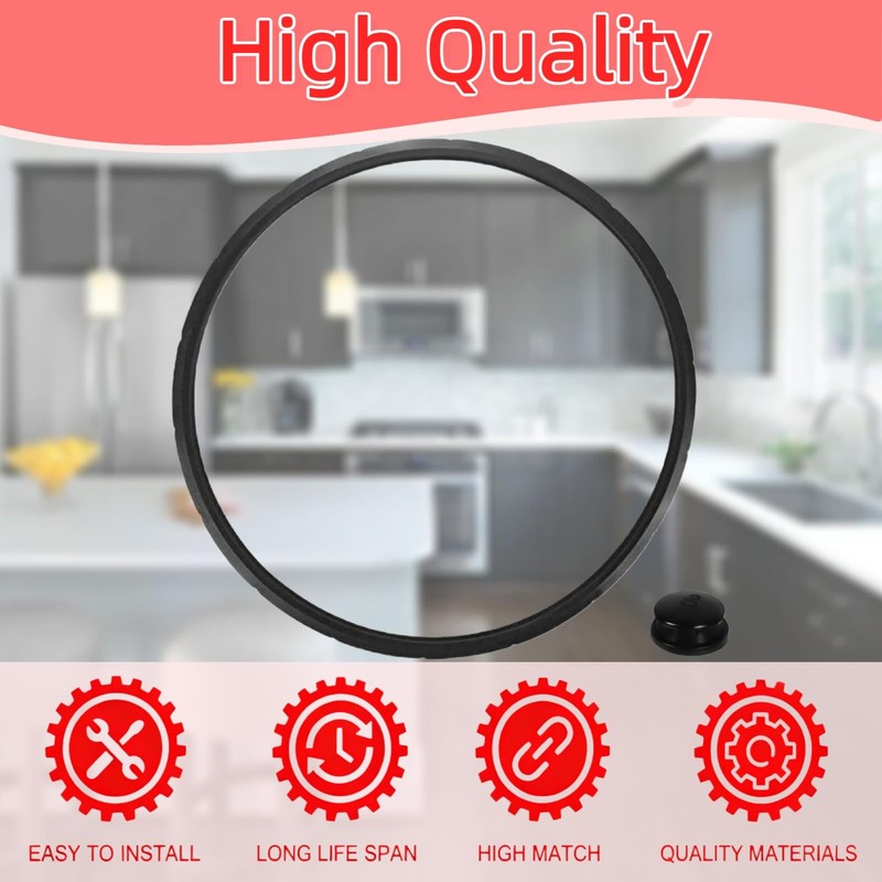 2PCS 09985 Pressure Cooker Sealing Ring Gasket & Overpressure Plug
