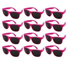 Edge I-Wear 12 Pack 80’s Style Neon Sunglasses for Adult Kid Party Favors with CPSIA certified-Lead(Pb) Content Free 9402RPK/PK-12