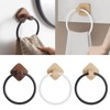 Bathroom Towel Holder Wood Towel Holder Hanger Wall-Mounted Round Towel